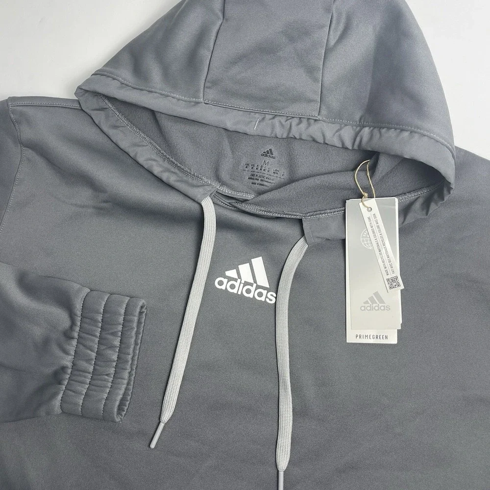 Adidas Mens Medium Grey Gray‎ Team Issue Pullover Aeroready Hoodie Sweatshirt